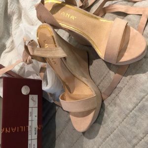 Shoes, wedges, nude heels